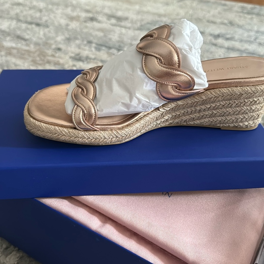 New stuart weitzman wedges slides